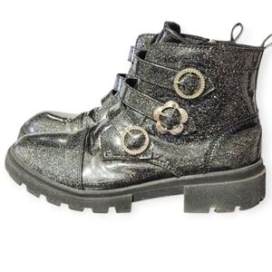 Justice Glittery Black Kids Boots